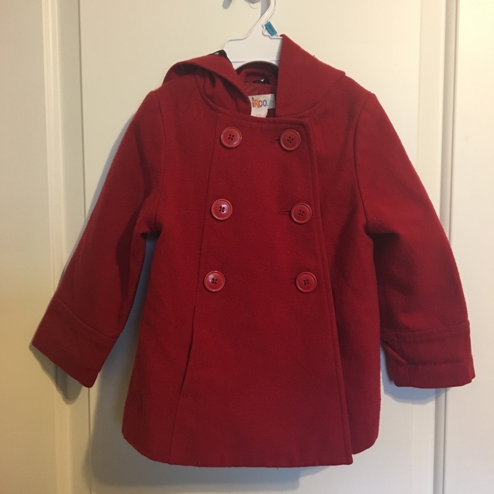 Toddler Red Peacoat